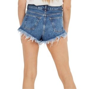 TopShop Moto | Kiri Raw-Cut Denim Shorts
